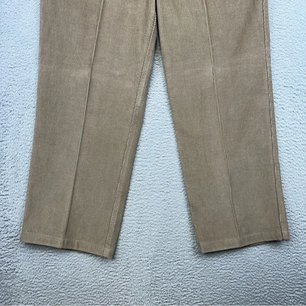 Haggar Corduroy Pants Mens 40x29 Beige Classic Cotton Comfort Business **38x27**